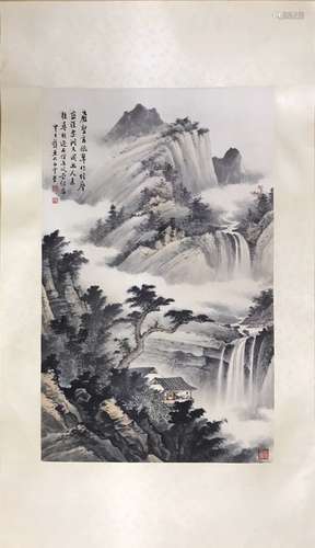 A CHINESE SCROLL PAINTING, WANG JUNBI