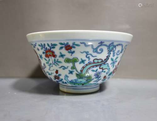 A DOUCAI BOWL, KANGXI MARK