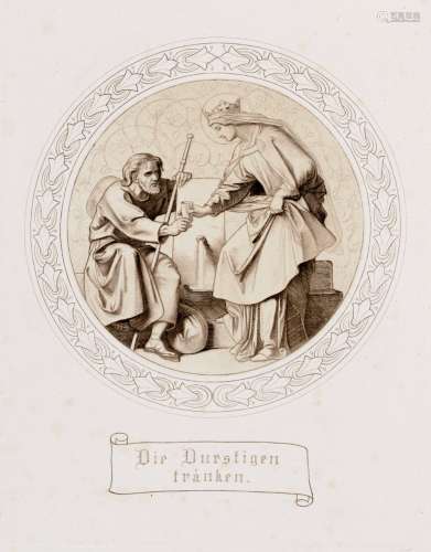 Julius Caesar Thaeter (nach Moritz von Schwind, Fuenf Darstellungen der Barmherzigkeit der Heiligen Elisabeth. Nach 1854.