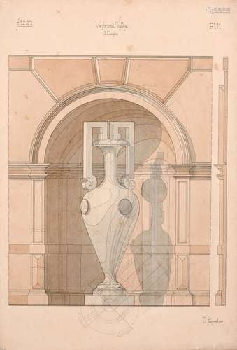 Oskar Schroeder, Architekturdetails und Darstellende Geometrie. 1893/ 1894.