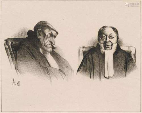 Honore Daumier, Zwei Juristen. Mid 19th cent.