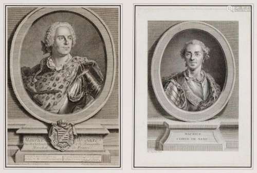 Verschiedene Stecher, Sieben Bildnisse von Moritz von Sachsen, gen. „Marechal de Saxe“. 18./ 19th cent.