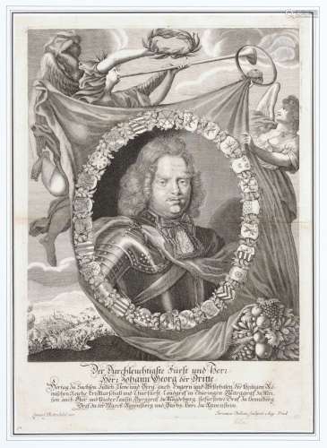 Jeremias d.Ae. Kilian /Philipp Kilian, Drei Bildnisse von Johann Georg III., sowie seinen Eltern Johann Georg II. und Magdalena Sibylle. Mitte 17. Jh. bis Mid 18th cent.
