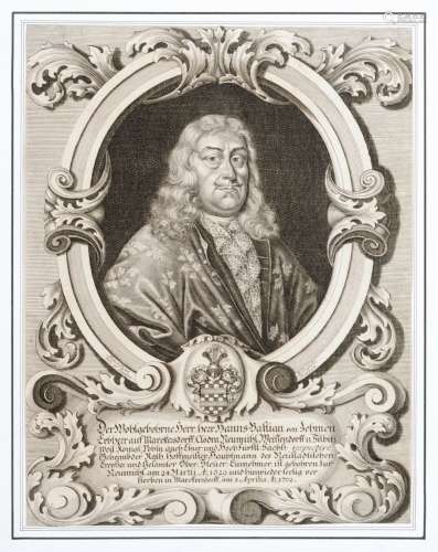 Moritz Bodenehr, 18 Bildnisse saechsischer Adliger, Amtstraeger, Buergermeister und Ehefrauen. Ende 17. Jh. bis Mid 18th cent.