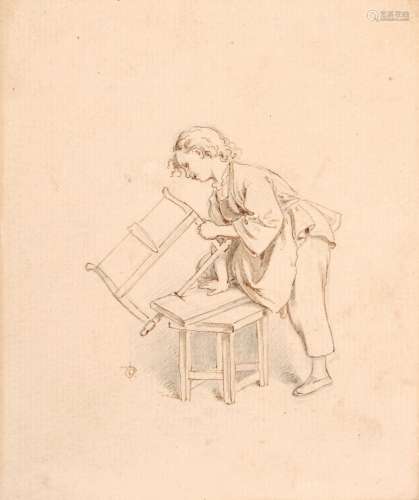 Oskar Pletsch, Zwei spielende Kinder mit einem Schaf/Saegender Knabe. Wohl spaete 1860 s.
