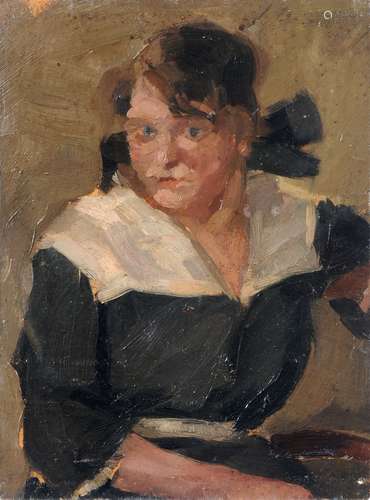 Wilhelm Lachnit (zugeschr.), Portrait einer jungen Frau (Frau John?). Um 1920.