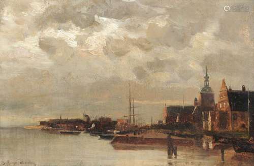 Franz Hoffmann-Fallersleben, Ansicht einer norddeutschen Hafenstadt. Late 19th cent.