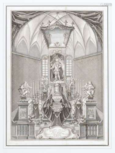 Johann Martin Bernigeroth, Drei Darstellungen von Grabmaelern. Mid 18th cent.