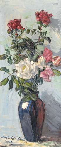 Arthur Fedor Foerster, Stillleben mit Rosen. 1930.