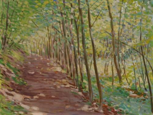 Richard Dreher, Waldweg im Helfenberger Grund. 1st quarter 20th cent.