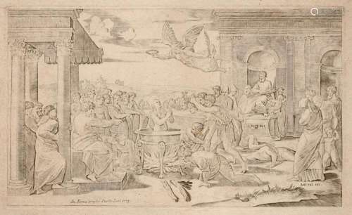 Marcantonio Raimondi (nach Raffaello), Das Martyrium der Heiligen Cecila und der Heiligen Felicitas und ihrer Soehne/ Nicolaus Beatrizet (nach Michelangelo), Bacchanal. 1773.