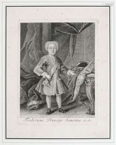 Verschiedene Stecher, Vier Bildnisse des jugendlichen Friedrich Christian von Sachsen. Mid 18th cent.