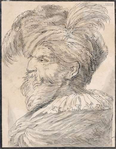 Giovanni Benedetto Castiglione (nach), Bildnis eines Greises mit Turban. Wohl 18th cent.