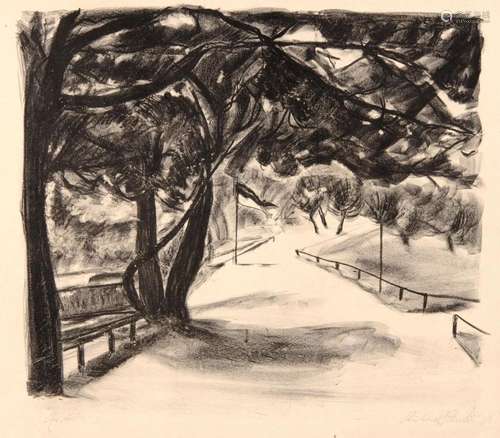 Richard Sander, Parklandschaft (Grosser Garten Dresden?). 1934.