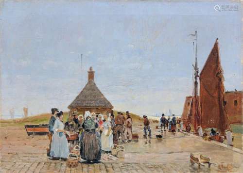 Hans von Bartels, Fish market to the port. Around 1900.