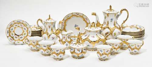 TEA AND COFFEE SERVICE, DECORATED WITH 