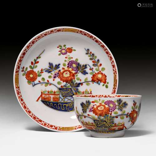 TEACUP AND SAUCER, 'TISCHCHEN' PATTERN,