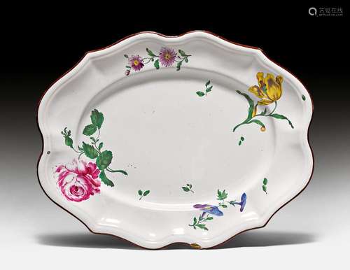 OVAL FAIENCE PLATTER 'FLEURS FINES',