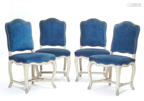 SET OF 4 PAINTED CHAIRS,