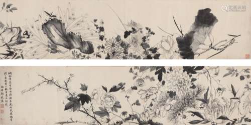 顾莼（1765～1832） 百花图卷 镜片 水墨纸本