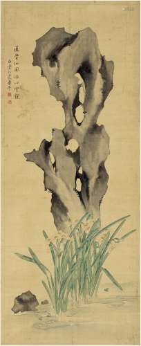 恽寿平（1633～1690）（款） 道骨仙风图 立轴 设色绢本