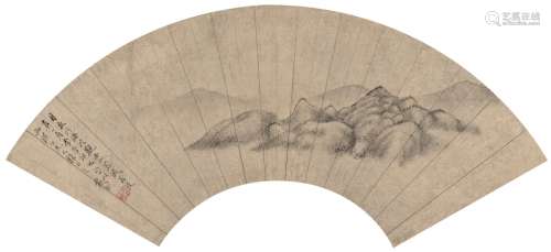 戴熙（1801～1860） 西山图 扇页 水墨纸本
