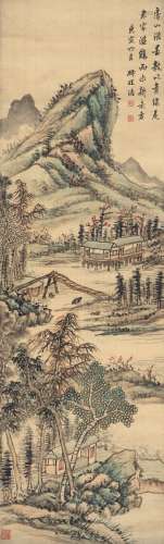 王学浩（1754～1832） 1830年作 春山幽居图 立轴 设色绢本