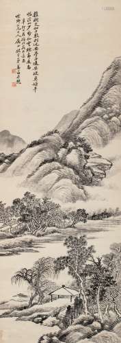 姜筠（1847～1919） 1891年作 溪山隐居图 立轴 水墨纸本