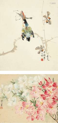 张聿光 张雪父（1885～1968） 花卉 （二轴） 立轴 设色纸本