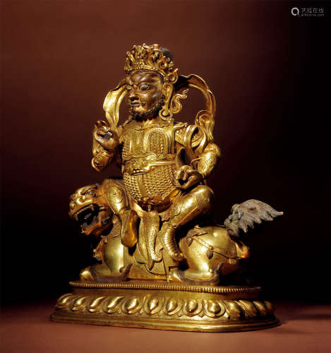 十八世紀 銅鎏金財寶天王