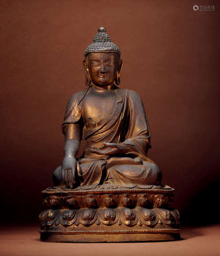十七世紀  銅鎏金釋迦牟尼佛