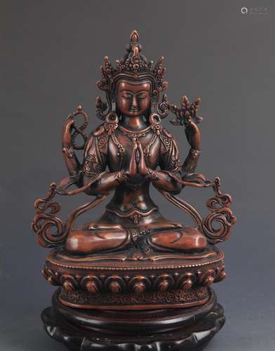 TIBETAN BUDDHISM BRONZE GUAN YIN STATUE