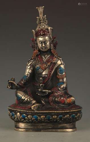 A FINELY CARVED PADMASAMBHAVA FIGURE