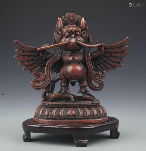 A FINE BRONZE VISHNU GARUDA STATUE