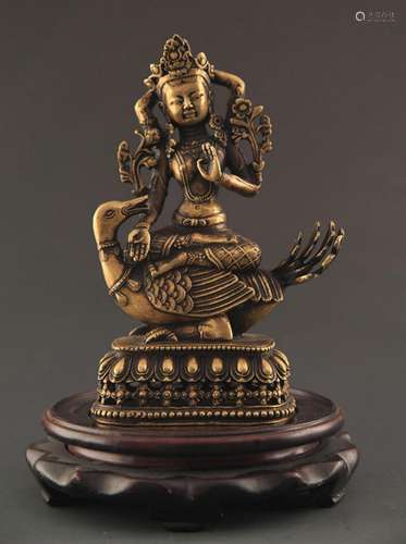 A FINE BRONZE BRAHMA FIGURE