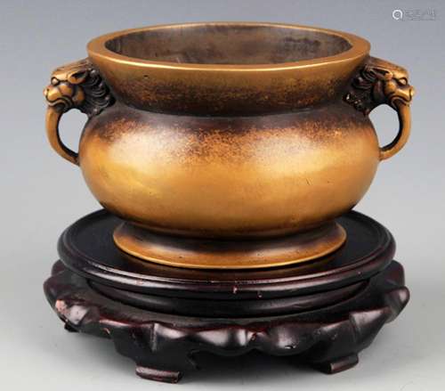 A ELEPHANT DOUBLE HANDLE BRONZE CENSER