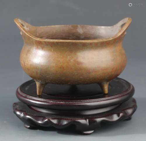 A TRIPOD BRONZE CENSER