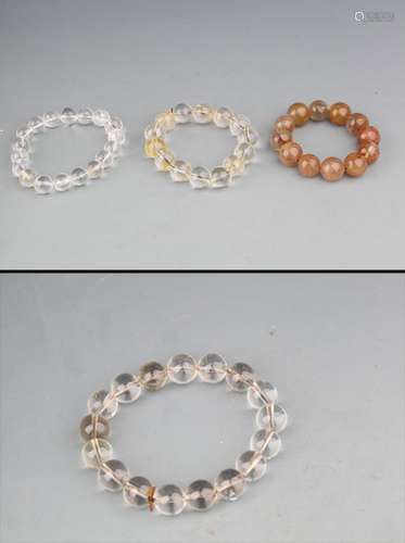 GROUP OF CRYSTAL BRACELETS