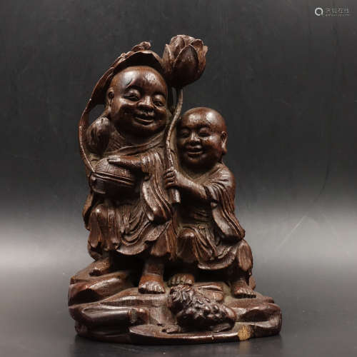 CHINESE BAMBOO CARVED BOYS