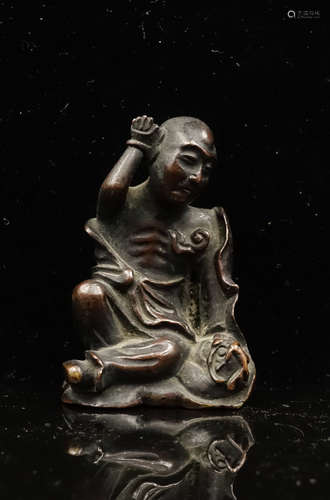 CHINESE BRONZE FIGURE OF LOHAN