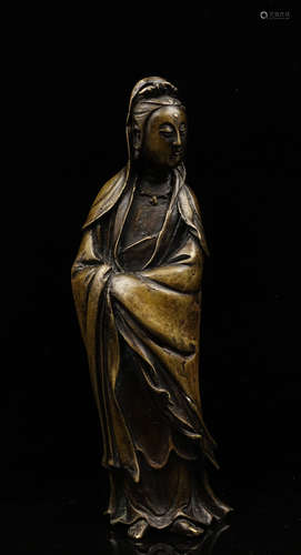 CHINESE BRONZE FIGURE OF GUANYIN