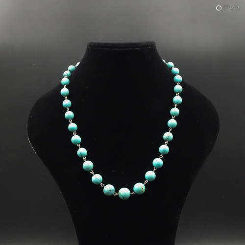 CHINESE TURQUOISE BEADS NECKLACE