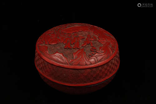 CHINESE CINNABAR LACQUER COVER BOX