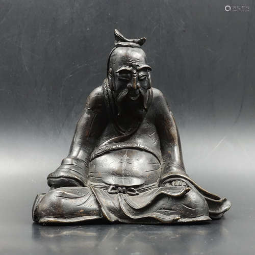 CHINESE BRONZE FIGURE OF SCHOLAR