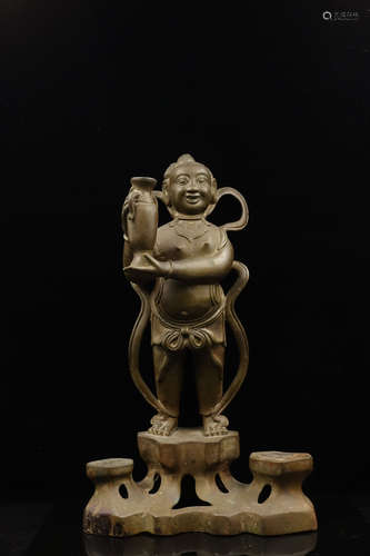 CHINESE BRONZE FIGURE OF BOY