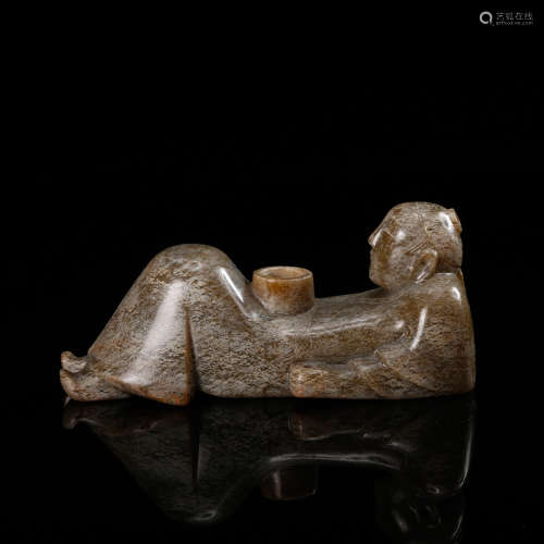 ARCHAIC JADE FIGURINE