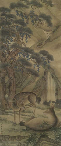 CHINESE INK AND COLOR SCROLL PAINTING