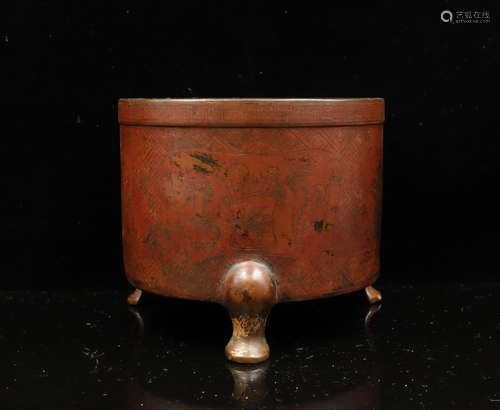 CHINESE BRONZE TRIPOD CENSER