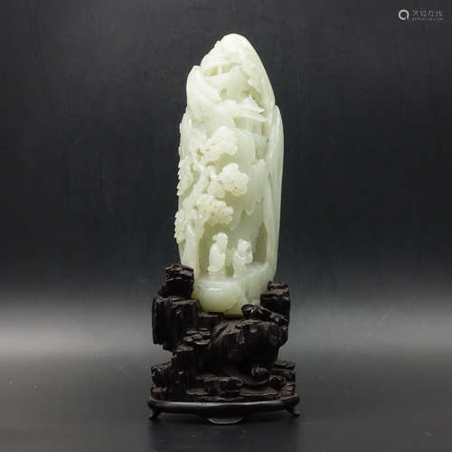 CHINESE WHITE JADE LANDSCAPE BOULDER