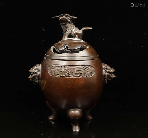 CHINESE BRONZE FOOLION CENSER